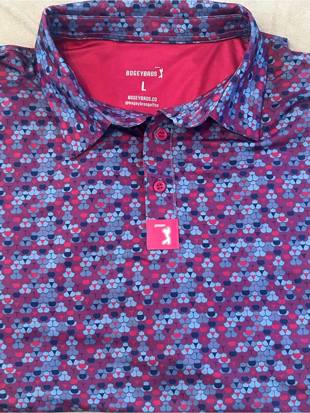 Bogey Bros Whale Tail Psycho Siren Golf Polo Shirt Men's Large Stretch